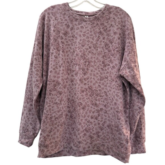Athleta Studio to Street Printed Sweatshirt Womens Size Large Pink Purple - Picture 2 of 9